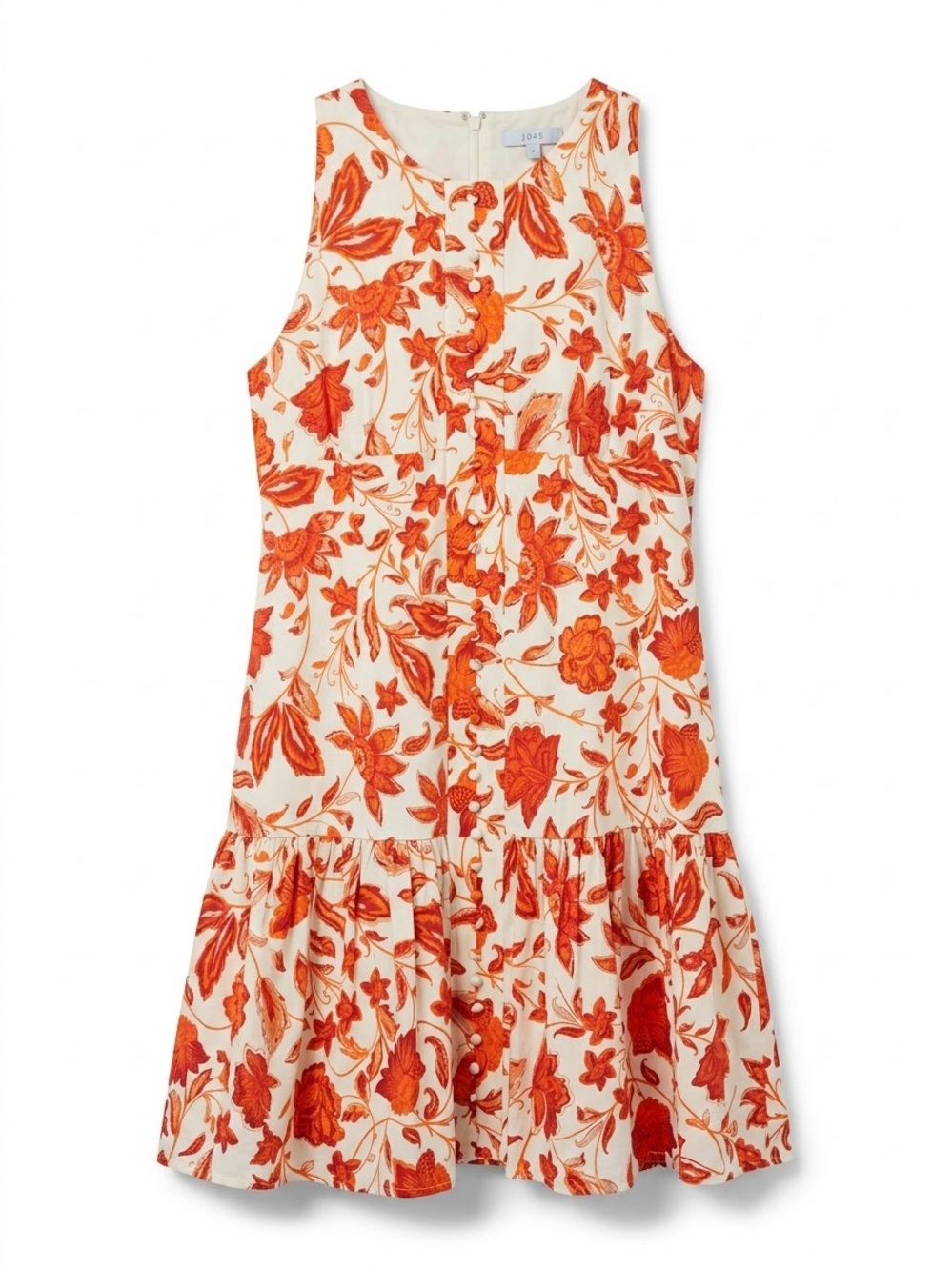 ANTONIO MELANI  red and Orange Floral Print button front dress perfect for Fall